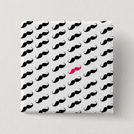 Lustiges Girly rosa und schwarzes Button (Vorderseite)