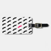 Lustiges Girly rosa und schwarzes Gepäckanhänger (Vorderseite horizontal)