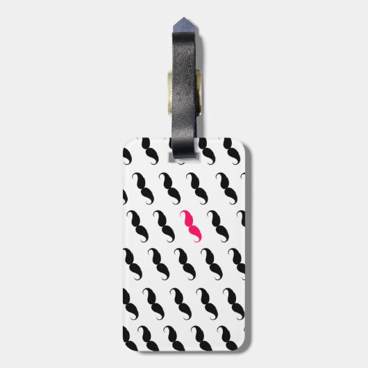 Lustiges Girly rosa und schwarzes Gepäckanhänger (Rückseite vertikal)