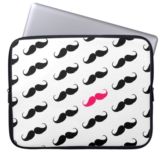 Lustiges Girly rosa und schwarzes Laptopschutzhülle (Vorderseite)