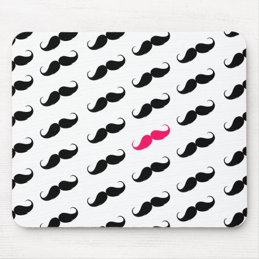 Lustiges Girly rosa und schwarzes Mousepad (Vorne)