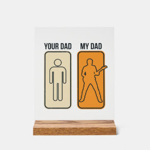 Lustiges Gitarre Papa Vintage Gravur Shirt Design_ Acrylschild