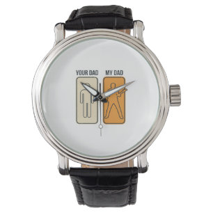 Lustiges Gitarre Papa Vintage Gravur Shirt Design_ Armbanduhr