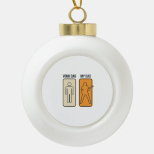 Lustiges Gitarre Papa Vintage Gravur Shirt Design_ Keramik Kugel-Ornament