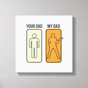 Lustiges Gitarre Papa Vintage Gravur Shirt Design_ Leinwanddruck