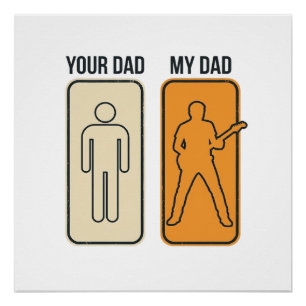 Lustiges Gitarre Papa Vintage Gravur Shirt Design_ Poster