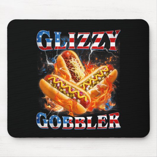 Lustiges Glizzy Gobbler Meme Witziger Hotdog Glizz Mousepad (Vorne)