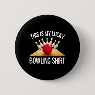 Lustiges Glückliches Bowling-Team Vintage Retro Ge Button