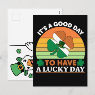Lustiges Glückliches Gans St. Patricks Day Design  Feiertagspostkarte