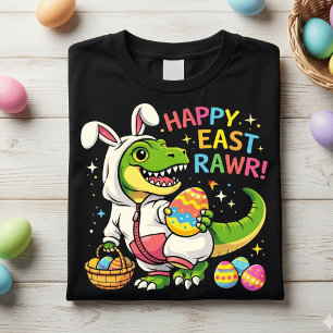 Lustiges glückliches Ostern Rawr Dinosaurier Hase  Tri-Blend Shirt