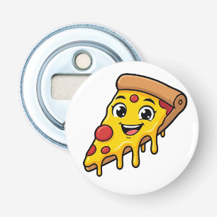 Lustiges glückliches Pizzastück mit dehnbarem Käse Flaschenöffner