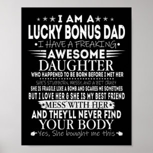 Lustiges Glücksbonus-Daddy-T-Shirt von der großart Poster
