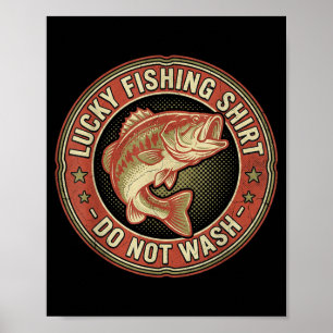 Lustiges Glücksfischgeschenk Vintage Retro Fisch Poster