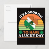 Lustiges Glücksgans St. Patricks Day Design Postkarte (Vorne/Hinten)