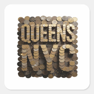 Lustiges Gold QUEENS NYC Geschenk Sticker