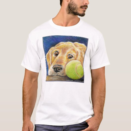 Lustiges golden retriever mit Tennisball T-Shirt (Vorderseite)
