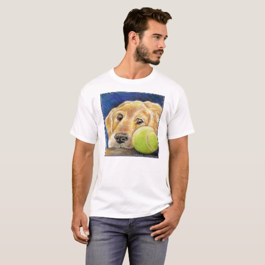 Lustiges golden retriever mit Tennisball T-Shirt (Vorne ganz)