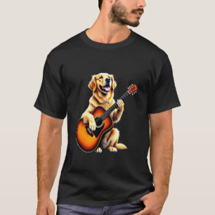 Lustiges Golden Retriever spielt Gitarre Design fü T-Shirt