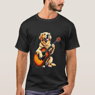 Lustiges Golden Retriever spielt Gitarre Design fü T-Shirt