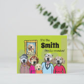 Lustiges goldener ankündigungspostkarte (Stehend Vorderseite)