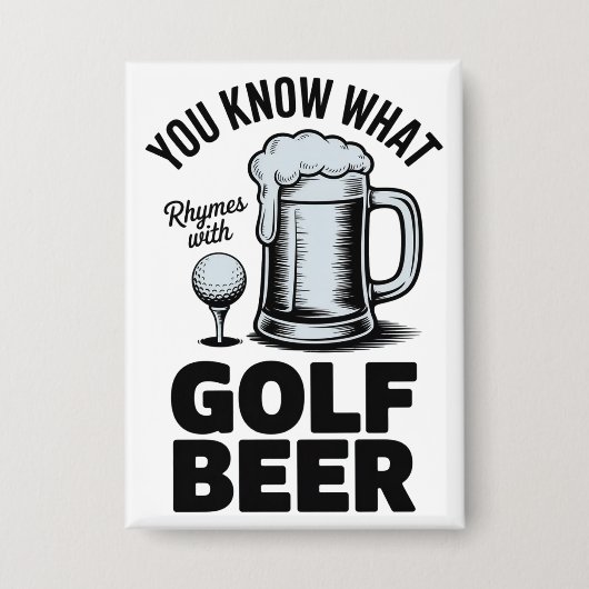 Lustiges Golf Bier Golfer Geschenk Bier Humor Golf Button (Vorderseite)
