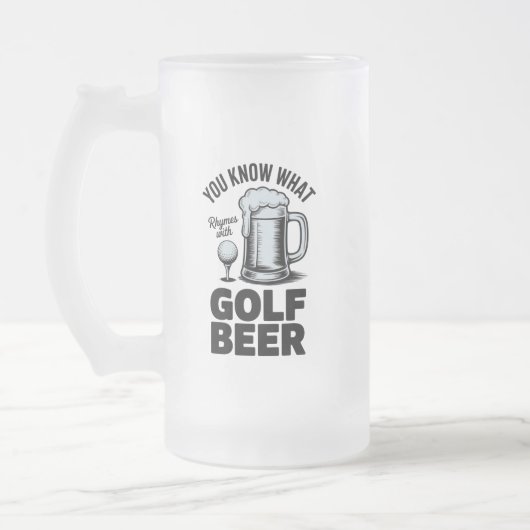 Lustiges Golf Bier Golfer Geschenk Bier Humor Golf Mattglas Bierglas (Links)