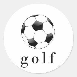 Lustiges Golf-Fußball-T-Shirt für Sportler Runder Aufkleber