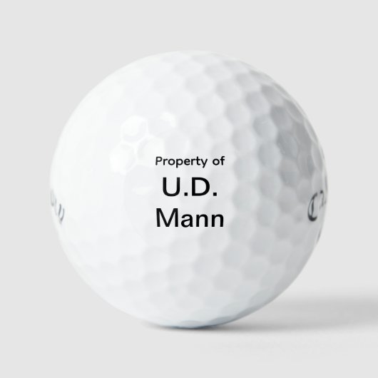 Lustiges Golf-Geschenk-Witz-Name U.D. Mann Golfball (Vorderseite)