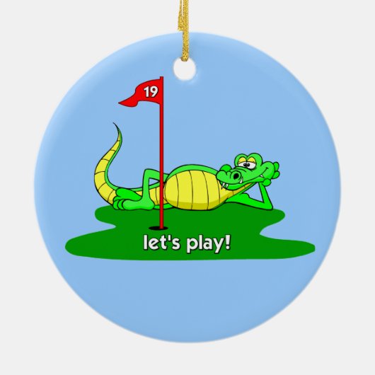 lustiges Golf Keramikornament (Hinten)