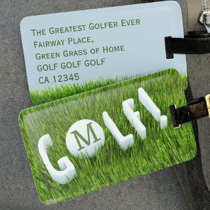 Lustiges Golf-Monogramm Golf-Reise-Gepäckanhänger Gepäckanhänger