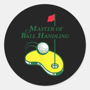 Lustiges Golf-Shirt - Meister der Ballbehandlung f Runder Aufkleber