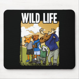 Lustiges Golf-Shirt mit Hirsch Waschbär Elch Bär G Mousepad