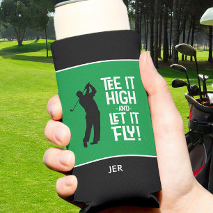 Lustiges Golf-Shirt mit Zitat für Männer in Schwar Selters Dosenkühler