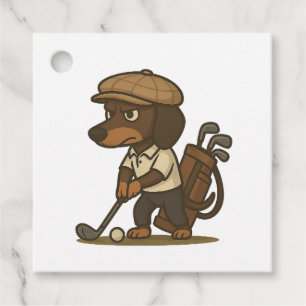 Lustiges Golfer-Geschenk � Dachshund auf dem Absch Geschenkanhänger