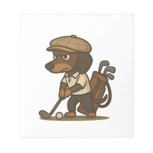Lustiges Golfer-Geschenk � Dachshund auf dem Absch Notizblock