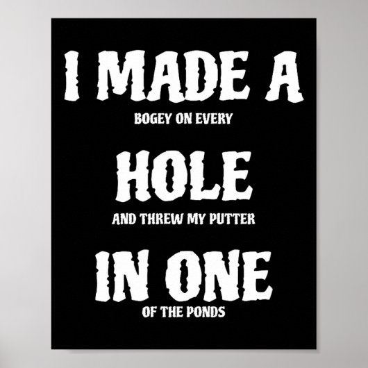 Lustiges Golfloch in einem Golf Poster (Vorne)
