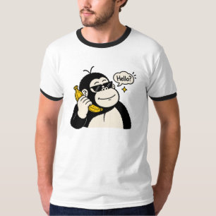 Lustiges Gorilla-Bananen-Telefon-T-Shirt T-Shirt