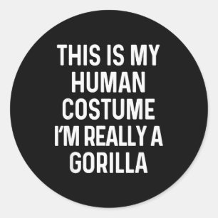 Lustiges Gorillakostüm-Shirt Halloween Erwachsene  Runder Aufkleber