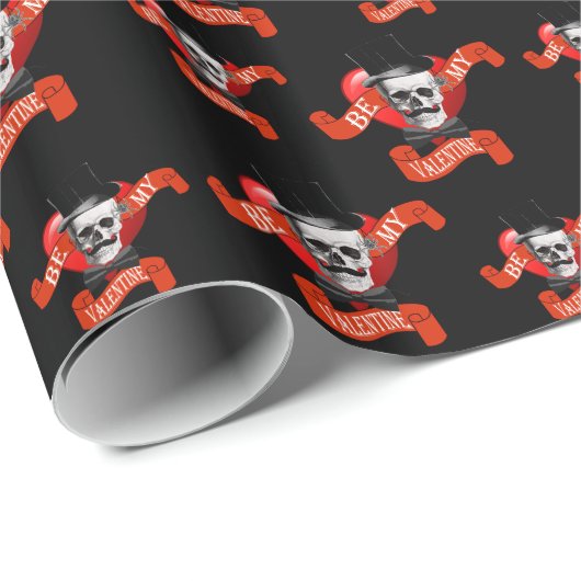 Lustiges gotisches Valentines-Liebeherz Geschenkpapier (Rolleneckpunkt)