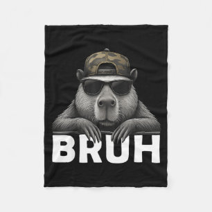 Lustiges Grafik-Meme Capybara Bruh für Jungen Mädc Fleecedecke