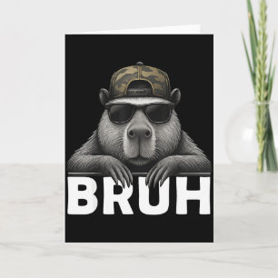 Lustiges Grafik-Meme Capybara Bruh für Jungen Mädc Karte