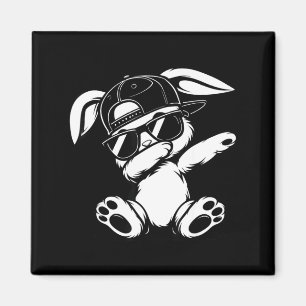 Lustiges Grafik-Meme-Dabbing-Kaninchen für Männer Magnet