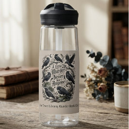 Lustiges Grafik-Raben-Buchclub-Mitglied Trinkflasche