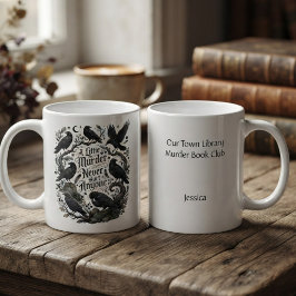 Lustiges Grafik-Raben-Buchclub-Mitglied Zweifarbige Tasse