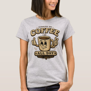 Lustiges Grafik-T-Shirt für Frauen mit Kaffee-Moti T-Shirt