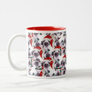 Lustiges Great Dane Weihnachtsmuster Zweifarbige Tasse