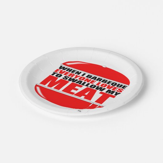 lustiges GRILLEN Sprichwort Pappteller (Schrägansicht)