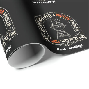 Lustiges Grillproblem BBQ Humor Grillmeister Gesch Geschenkpapier