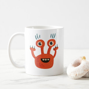 Lustiges großes mit Augen lächelndes niedliches Kaffeetasse