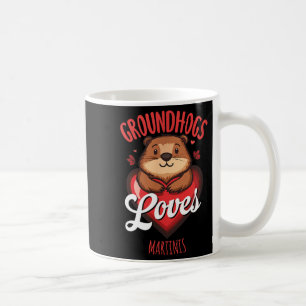 Lustiges Groundhog Day Martini-Design, das Erdhörn Kaffeetasse